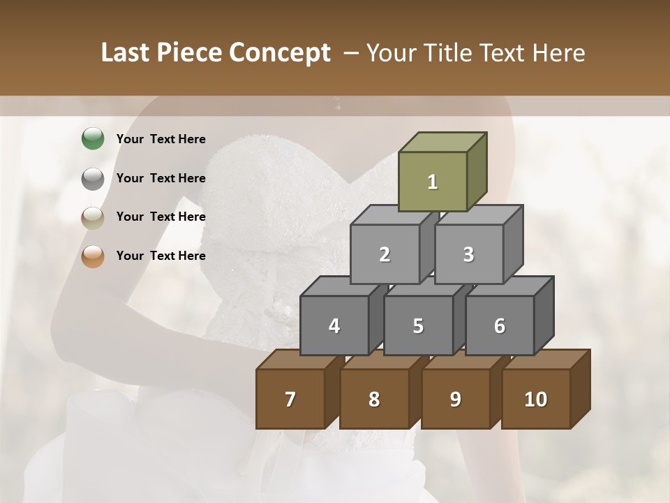 A Woman In A Wedding Dress Is Posing For A Picture PowerPoint Template