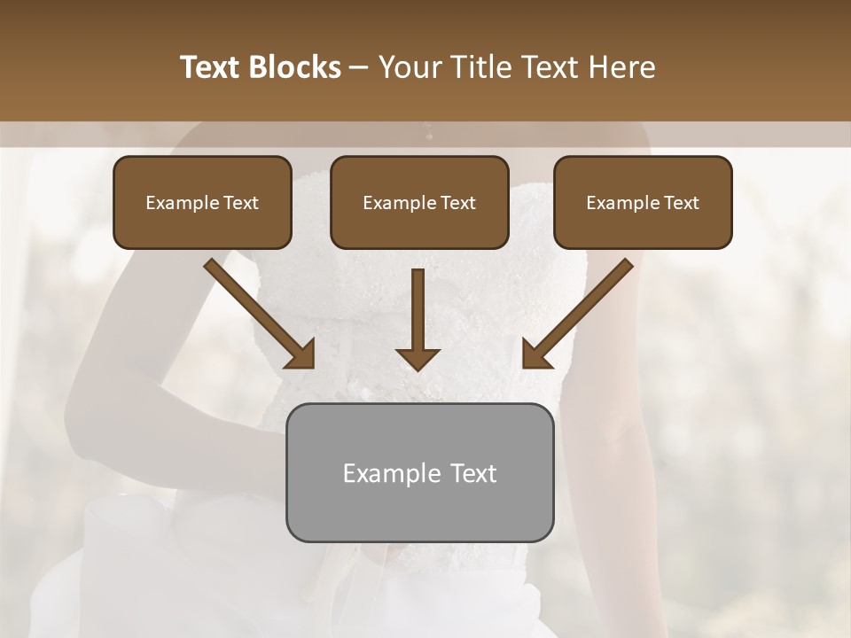 A Woman In A Wedding Dress Is Posing For A Picture PowerPoint Template