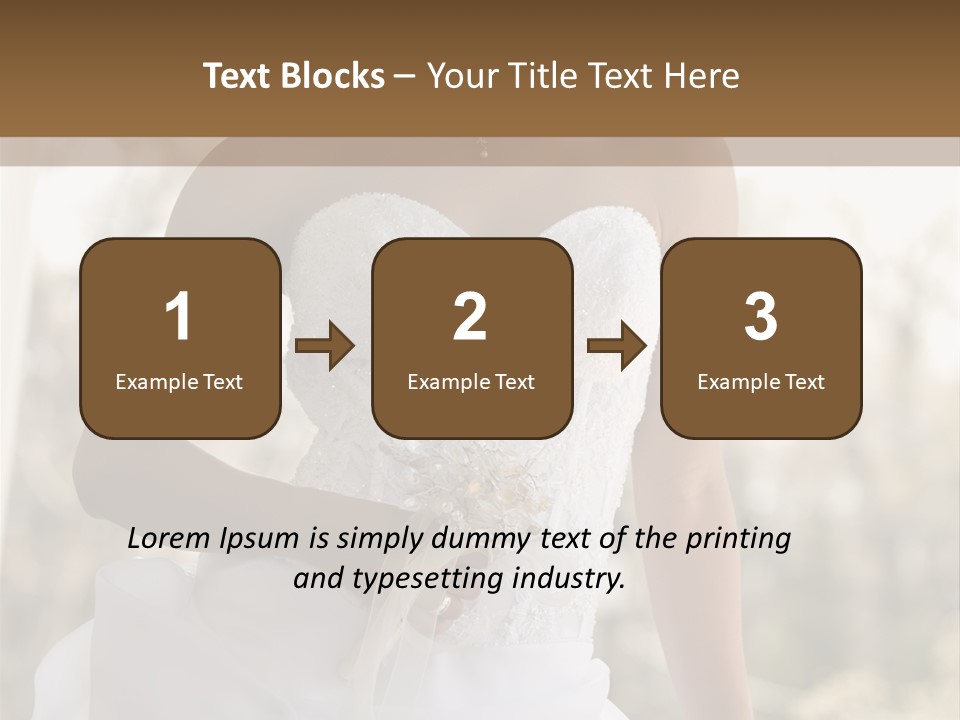 A Woman In A Wedding Dress Is Posing For A Picture PowerPoint Template