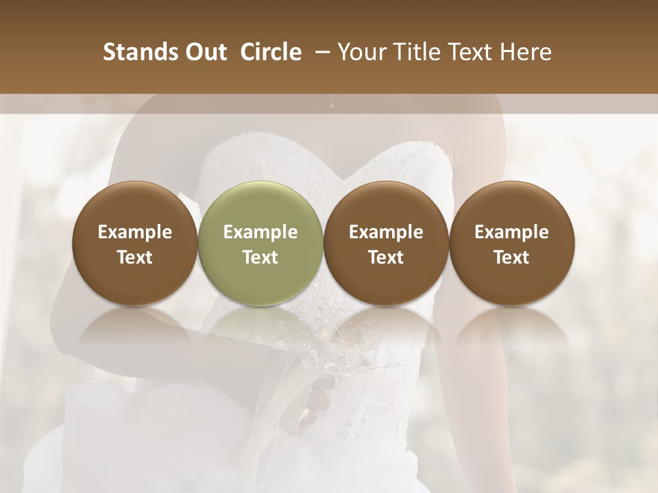 A Woman In A Wedding Dress Is Posing For A Picture PowerPoint Template
