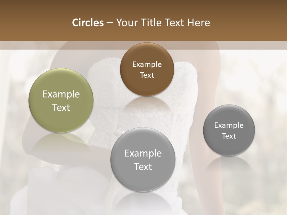 A Woman In A Wedding Dress Is Posing For A Picture PowerPoint Template