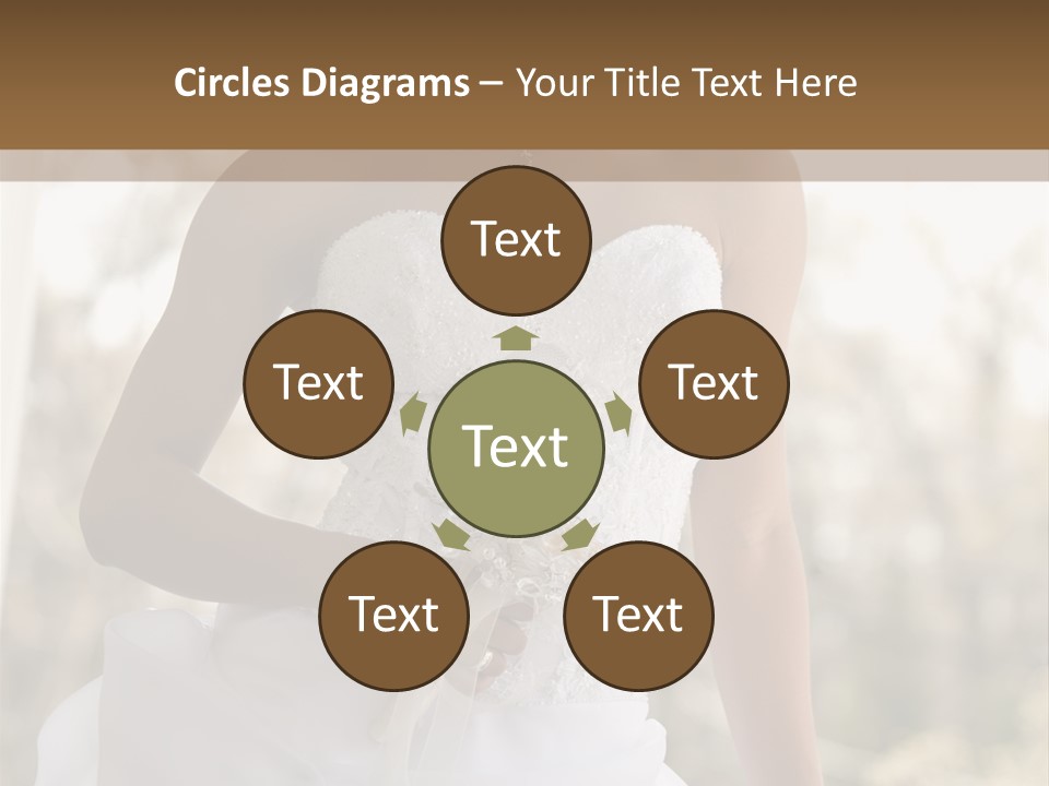 A Woman In A Wedding Dress Is Posing For A Picture PowerPoint Template