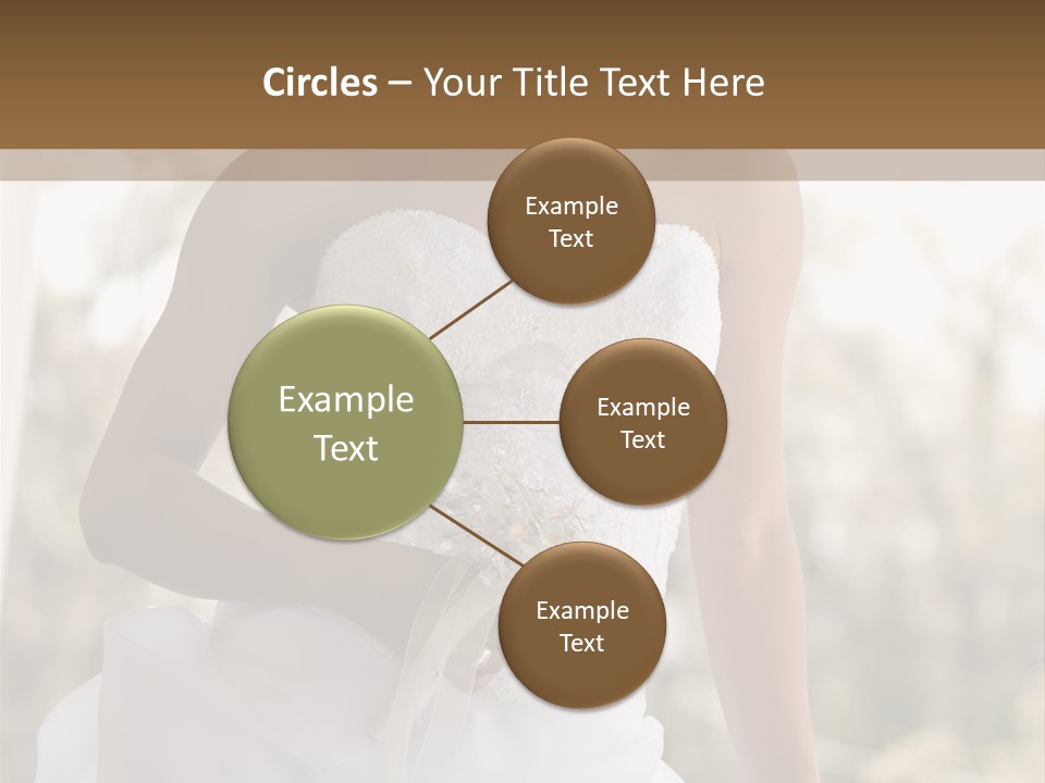 A Woman In A Wedding Dress Is Posing For A Picture PowerPoint Template