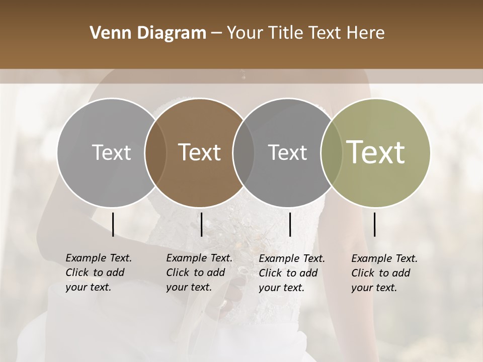 A Woman In A Wedding Dress Is Posing For A Picture PowerPoint Template