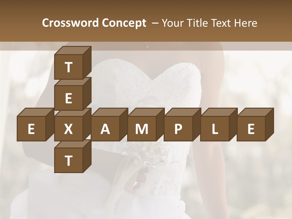 A Woman In A Wedding Dress Is Posing For A Picture PowerPoint Template