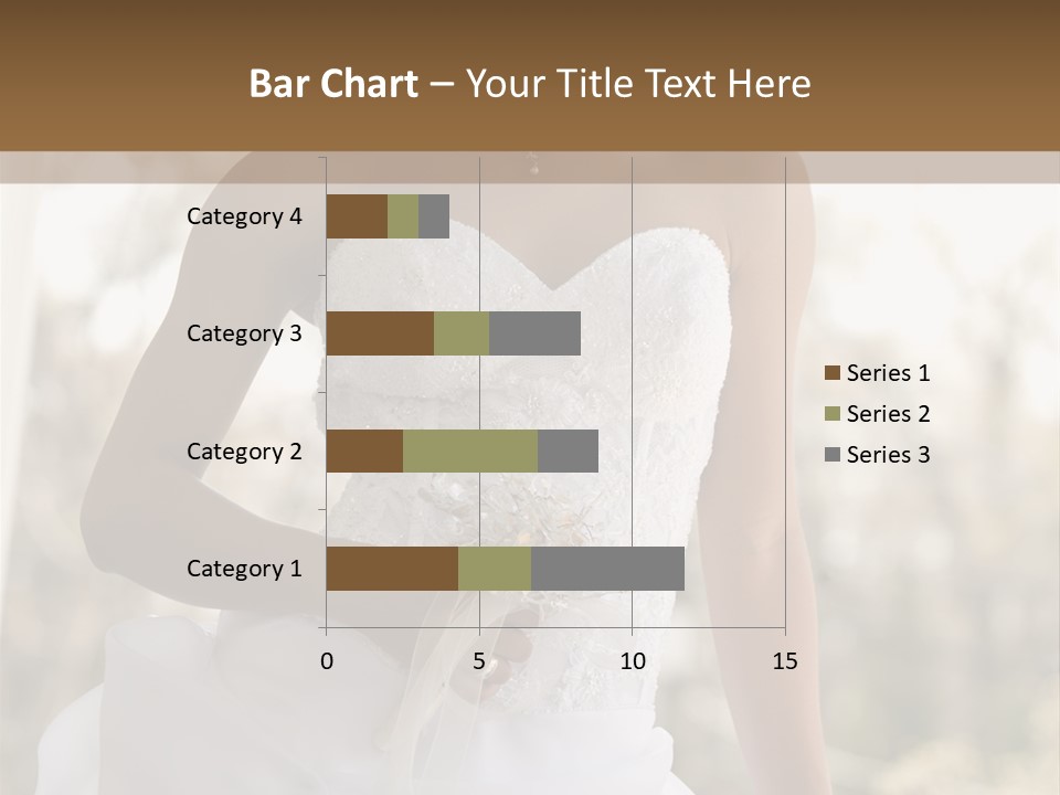 A Woman In A Wedding Dress Is Posing For A Picture PowerPoint Template