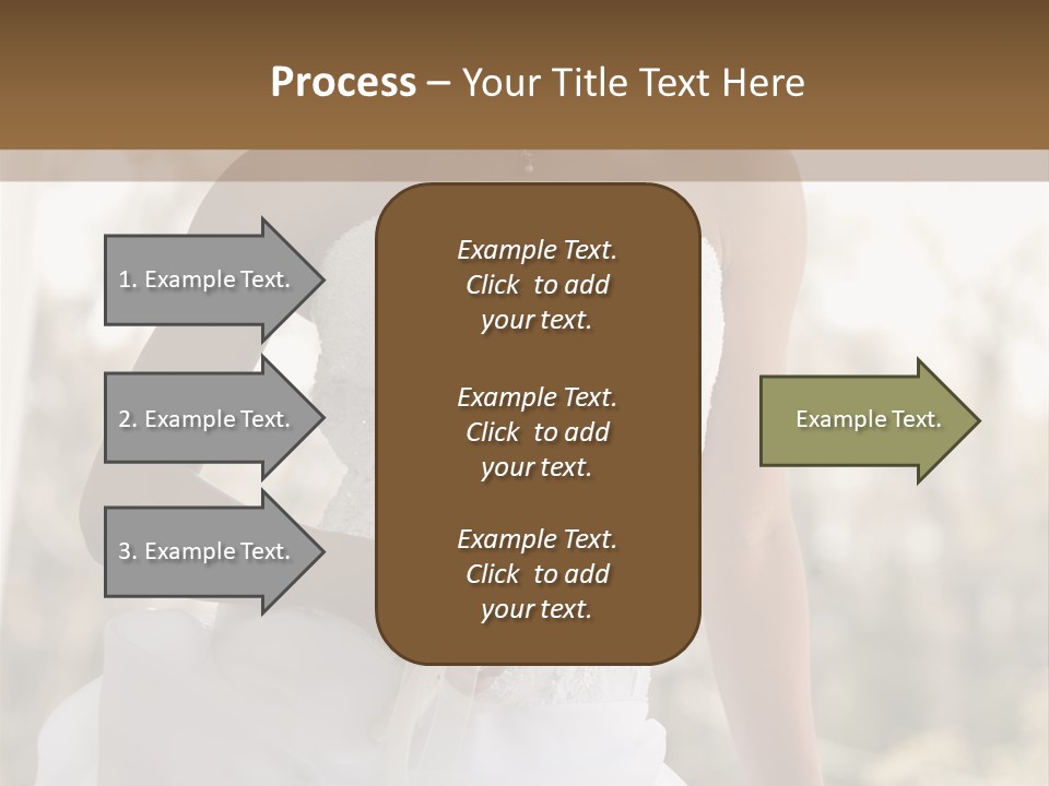 A Woman In A Wedding Dress Is Posing For A Picture PowerPoint Template