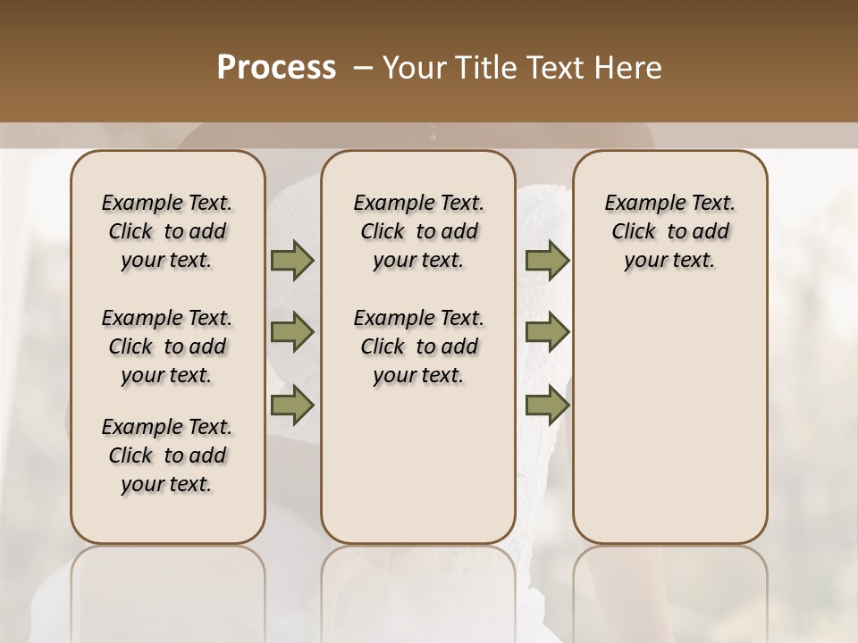 A Woman In A Wedding Dress Is Posing For A Picture PowerPoint Template