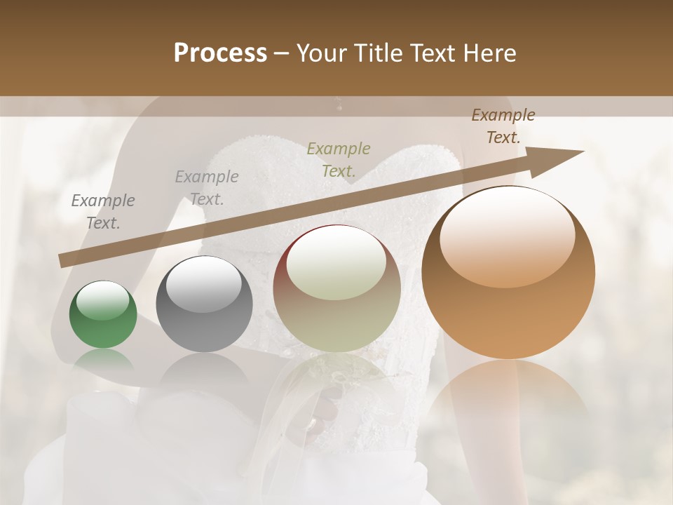 A Woman In A Wedding Dress Is Posing For A Picture PowerPoint Template