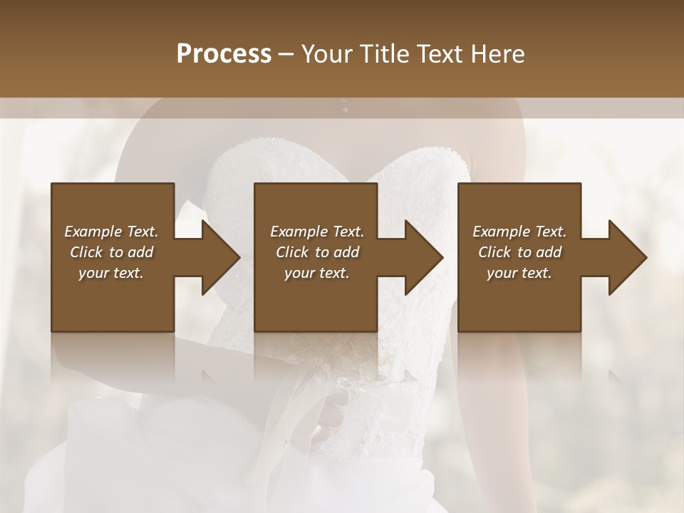 A Woman In A Wedding Dress Is Posing For A Picture PowerPoint Template