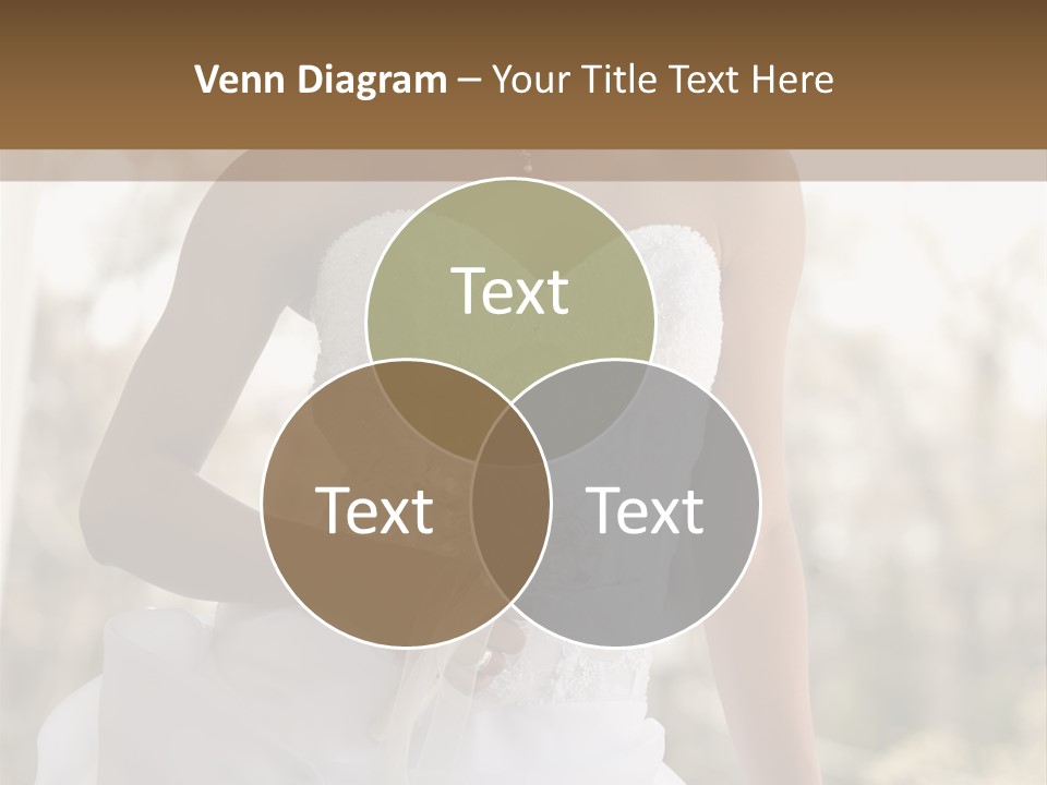 A Woman In A Wedding Dress Is Posing For A Picture PowerPoint Template