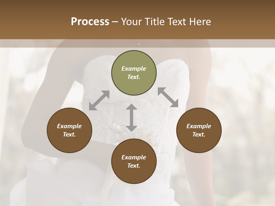 A Woman In A Wedding Dress Is Posing For A Picture PowerPoint Template