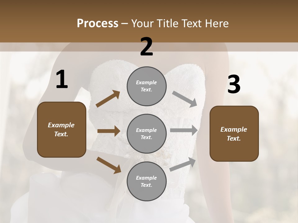 A Woman In A Wedding Dress Is Posing For A Picture PowerPoint Template