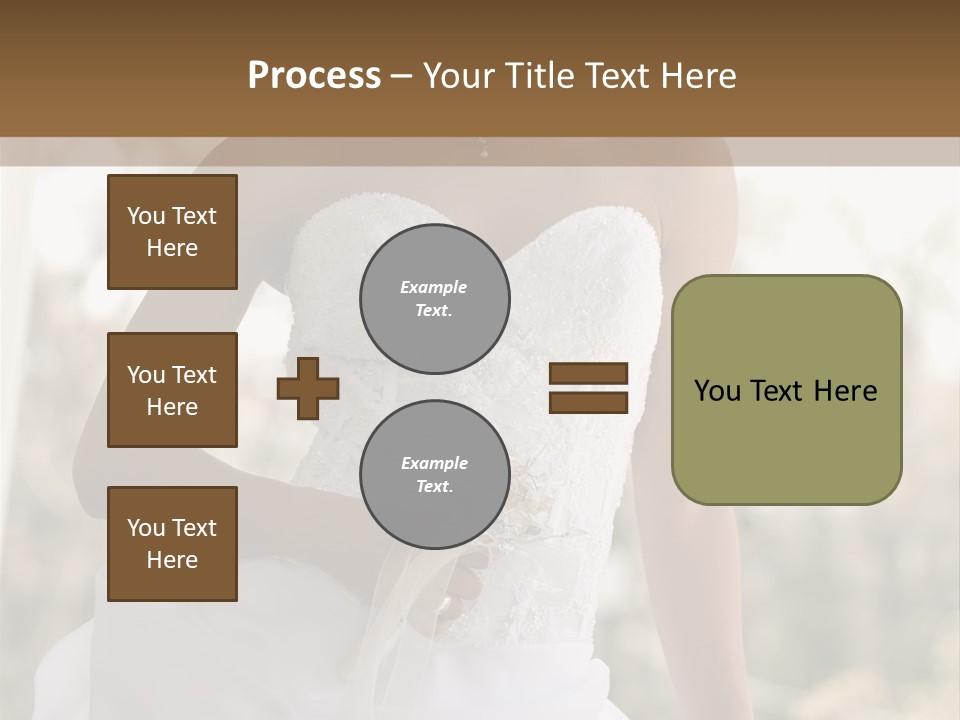 A Woman In A Wedding Dress Is Posing For A Picture PowerPoint Template