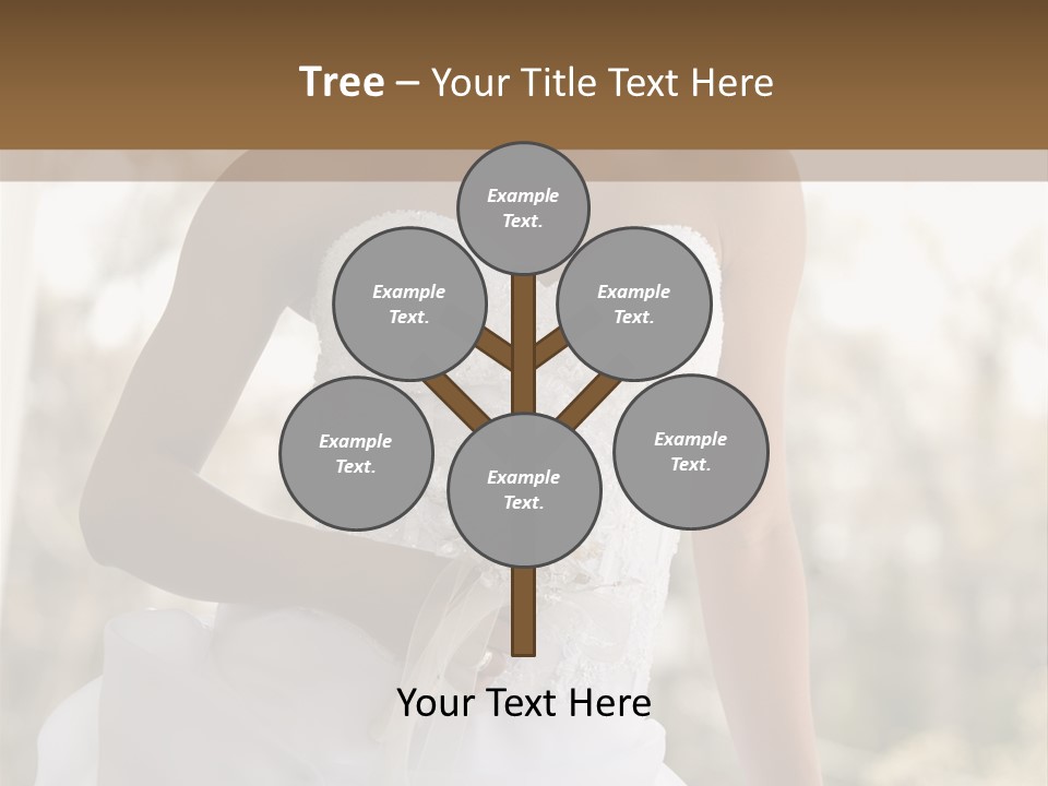 A Woman In A Wedding Dress Is Posing For A Picture PowerPoint Template