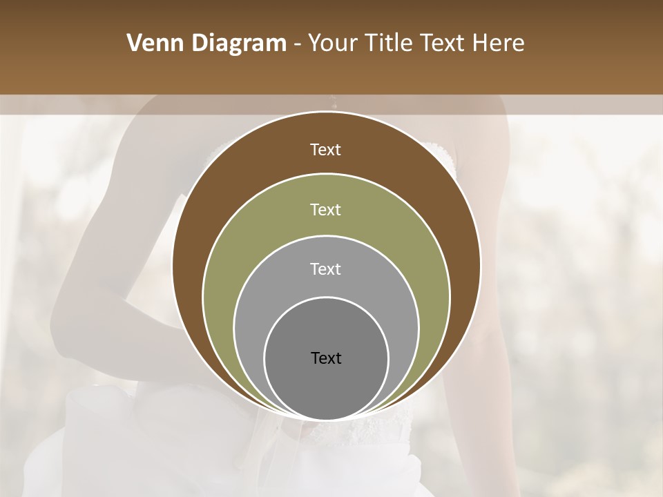 A Woman In A Wedding Dress Is Posing For A Picture PowerPoint Template