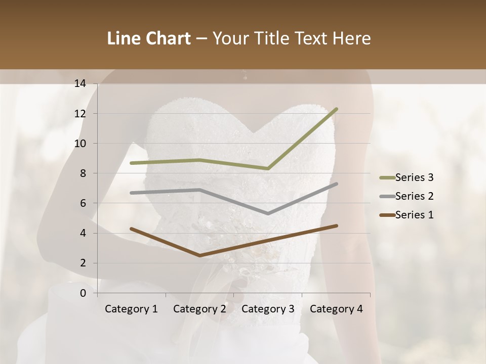 A Woman In A Wedding Dress Is Posing For A Picture PowerPoint Template