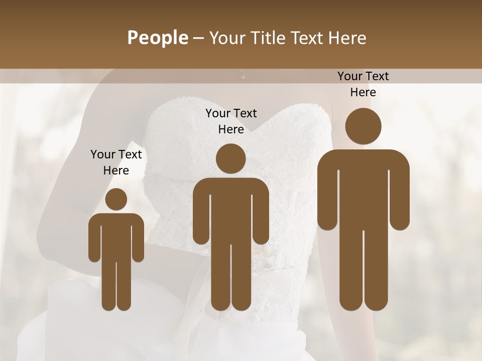 A Woman In A Wedding Dress Is Posing For A Picture PowerPoint Template