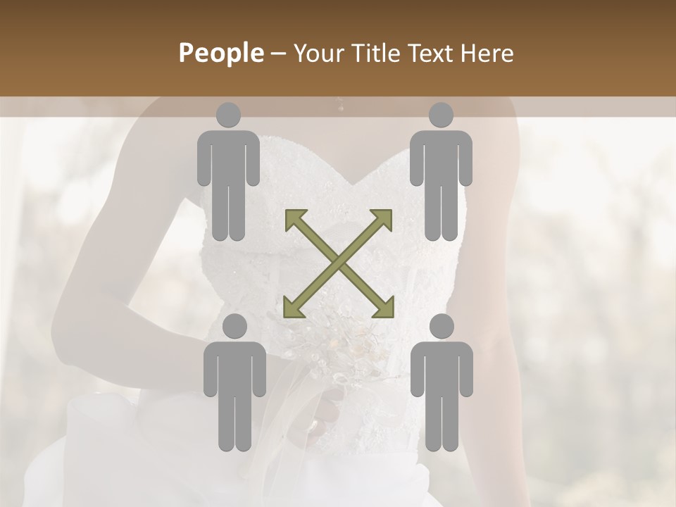 A Woman In A Wedding Dress Is Posing For A Picture PowerPoint Template