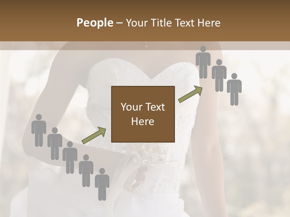 A Woman In A Wedding Dress Is Posing For A Picture PowerPoint Template