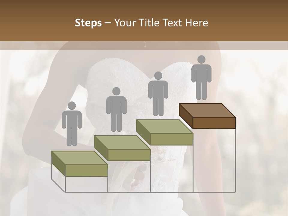 A Woman In A Wedding Dress Is Posing For A Picture PowerPoint Template