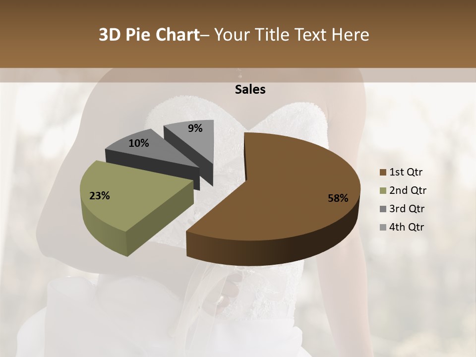 A Woman In A Wedding Dress Is Posing For A Picture PowerPoint Template