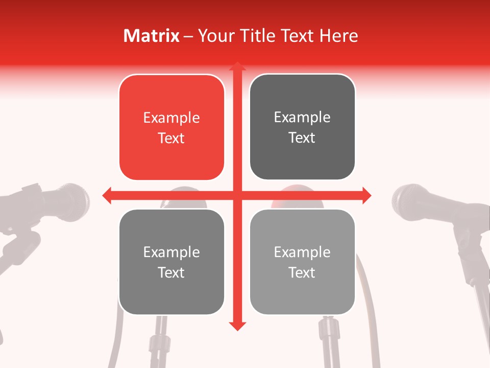 A Row Of Microphones With A Red Cord PowerPoint Template