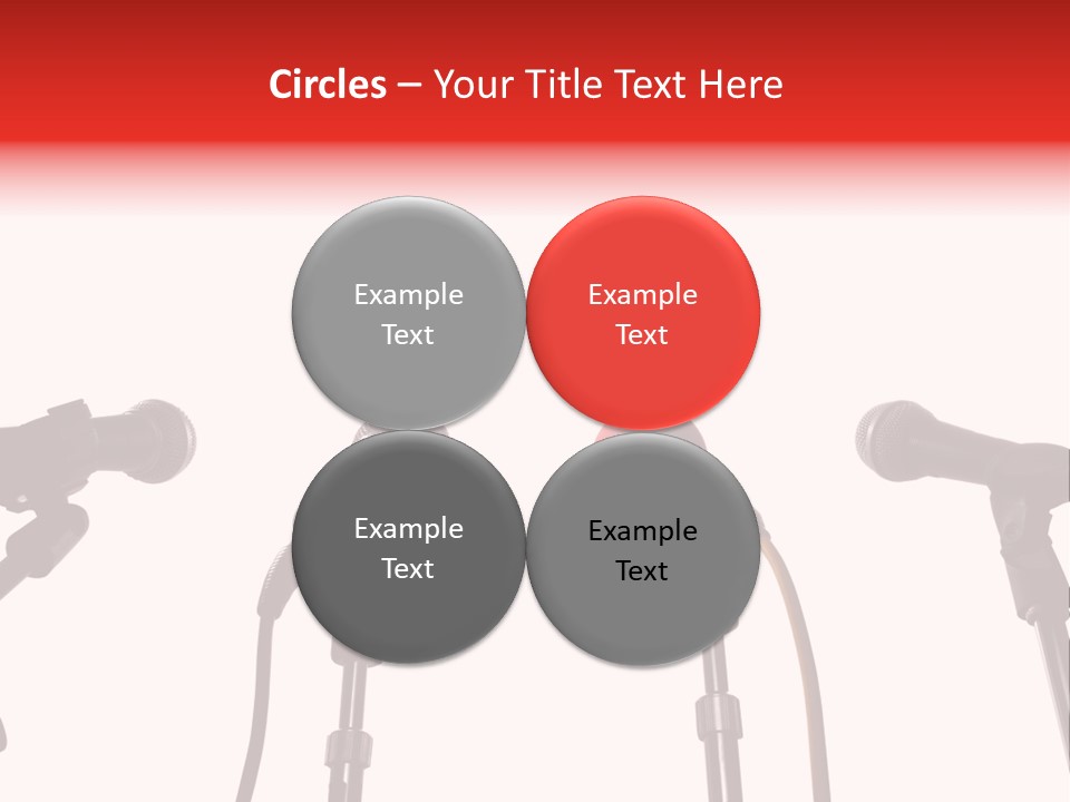 A Row Of Microphones With A Red Cord PowerPoint Template