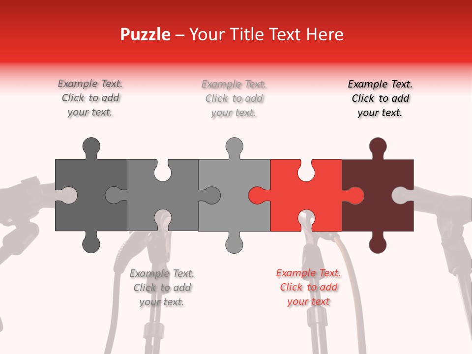 A Row Of Microphones With A Red Cord PowerPoint Template