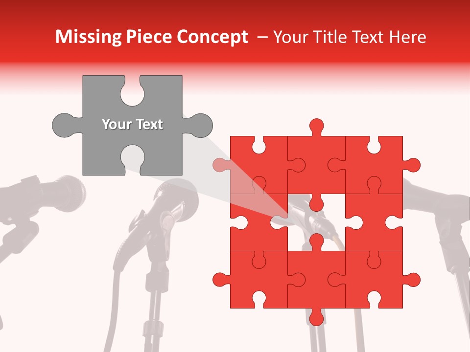 A Row Of Microphones With A Red Cord PowerPoint Template