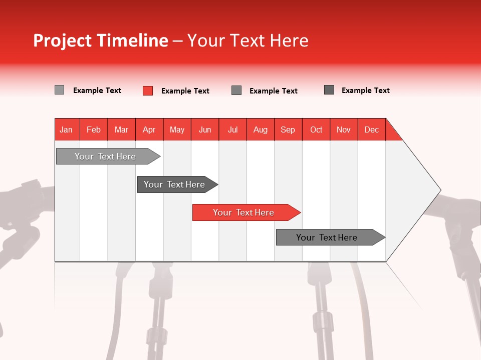 A Row Of Microphones With A Red Cord PowerPoint Template