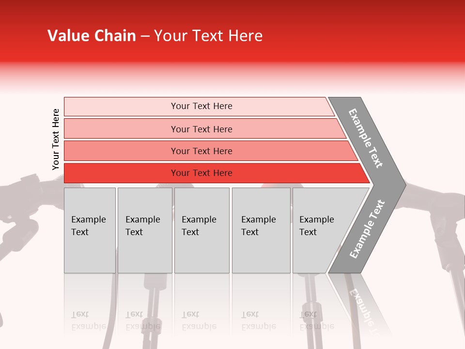 A Row Of Microphones With A Red Cord PowerPoint Template