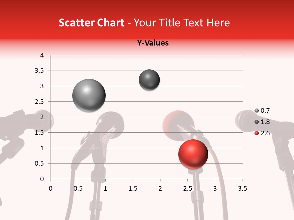 A Row Of Microphones With A Red Cord PowerPoint Template