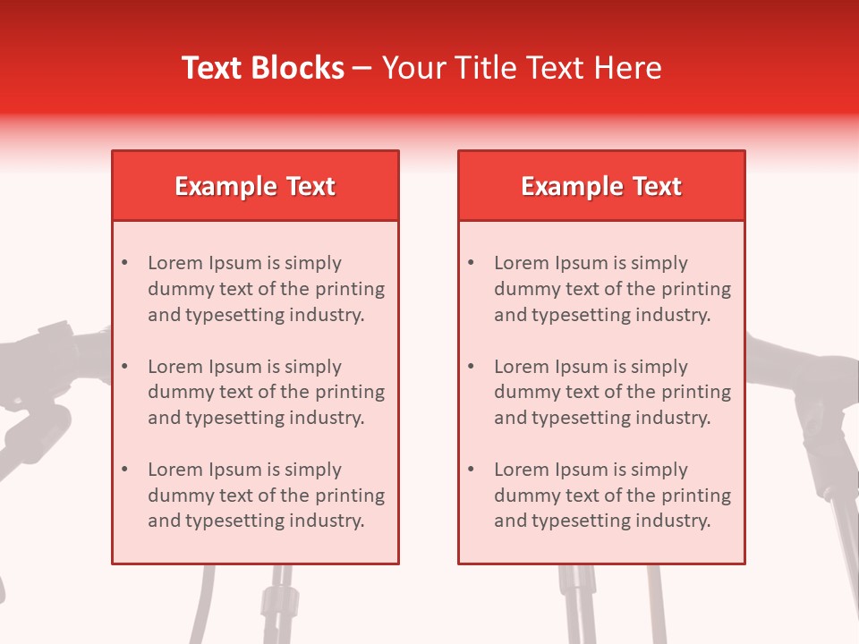 A Row Of Microphones With A Red Cord PowerPoint Template