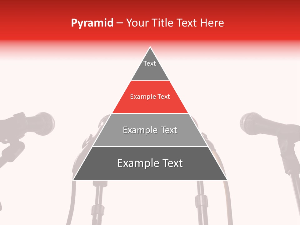 A Row Of Microphones With A Red Cord PowerPoint Template