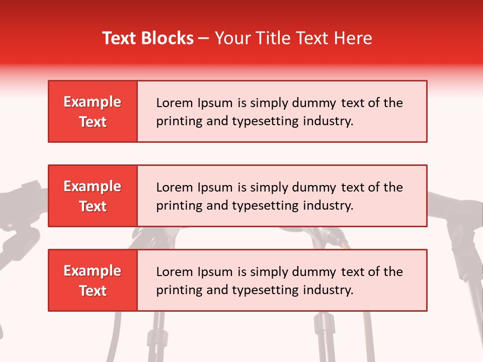 A Row Of Microphones With A Red Cord PowerPoint Template