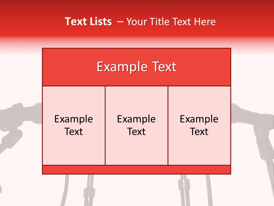 A Row Of Microphones With A Red Cord PowerPoint Template