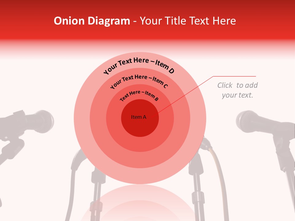 A Row Of Microphones With A Red Cord PowerPoint Template