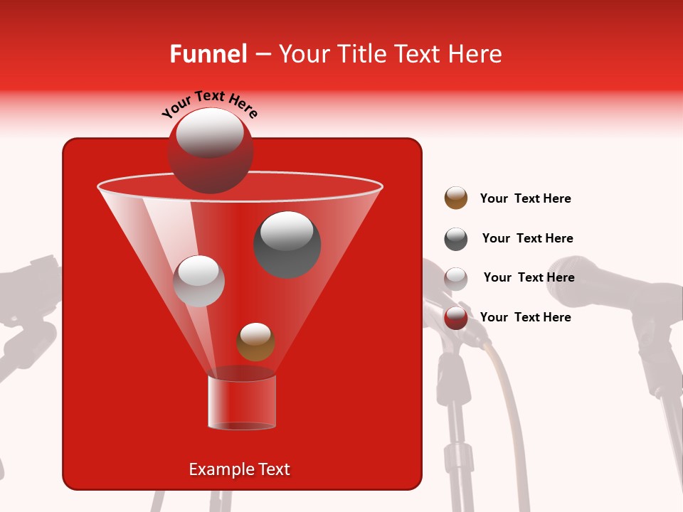 A Row Of Microphones With A Red Cord PowerPoint Template