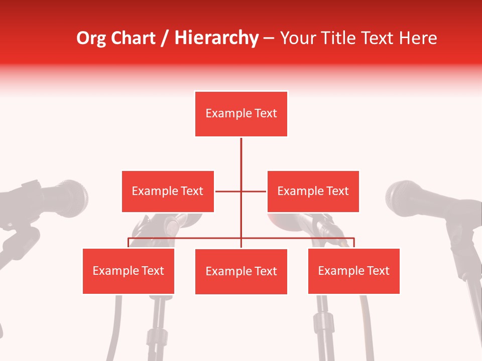 A Row Of Microphones With A Red Cord PowerPoint Template
