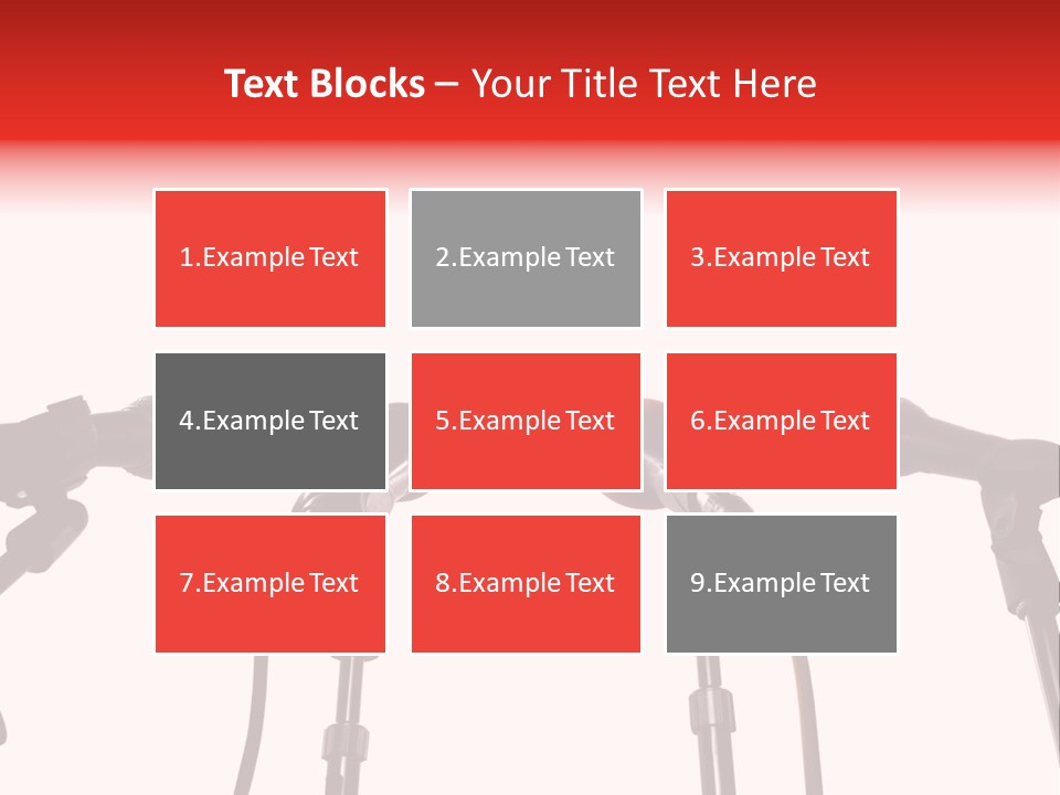 A Row Of Microphones With A Red Cord PowerPoint Template
