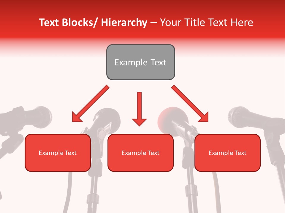A Row Of Microphones With A Red Cord PowerPoint Template