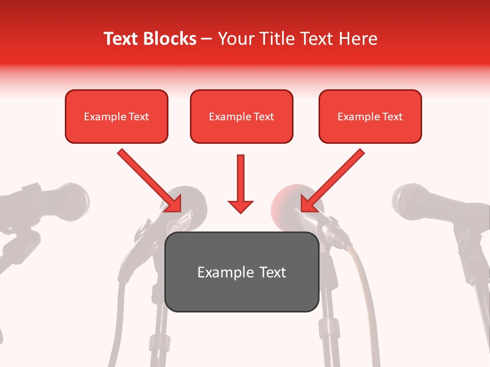A Row Of Microphones With A Red Cord PowerPoint Template