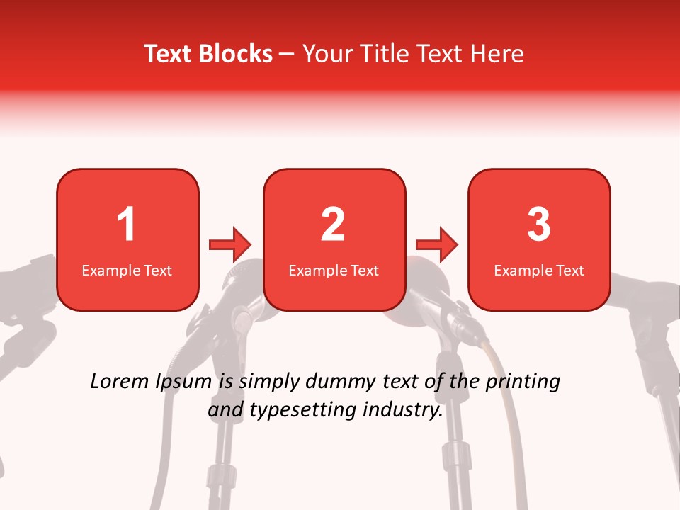 A Row Of Microphones With A Red Cord PowerPoint Template