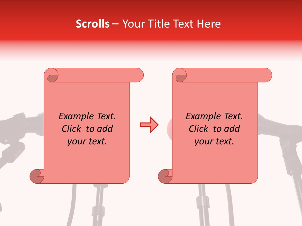 A Row Of Microphones With A Red Cord PowerPoint Template