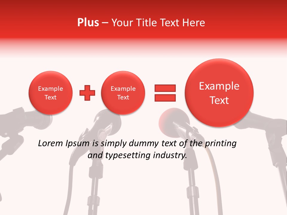 A Row Of Microphones With A Red Cord PowerPoint Template