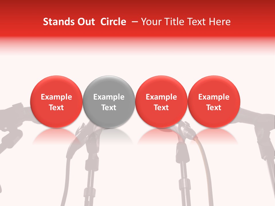A Row Of Microphones With A Red Cord PowerPoint Template
