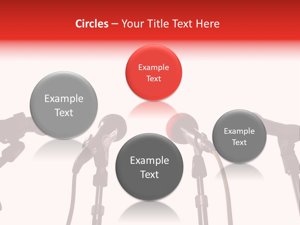 A Row Of Microphones With A Red Cord PowerPoint Template