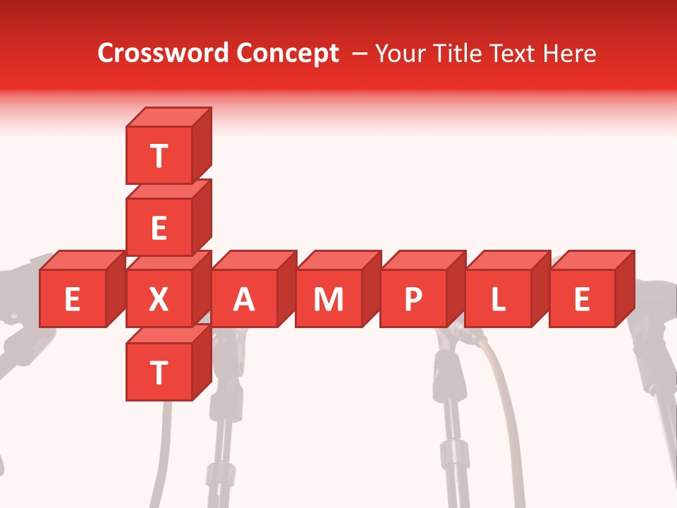 A Row Of Microphones With A Red Cord PowerPoint Template
