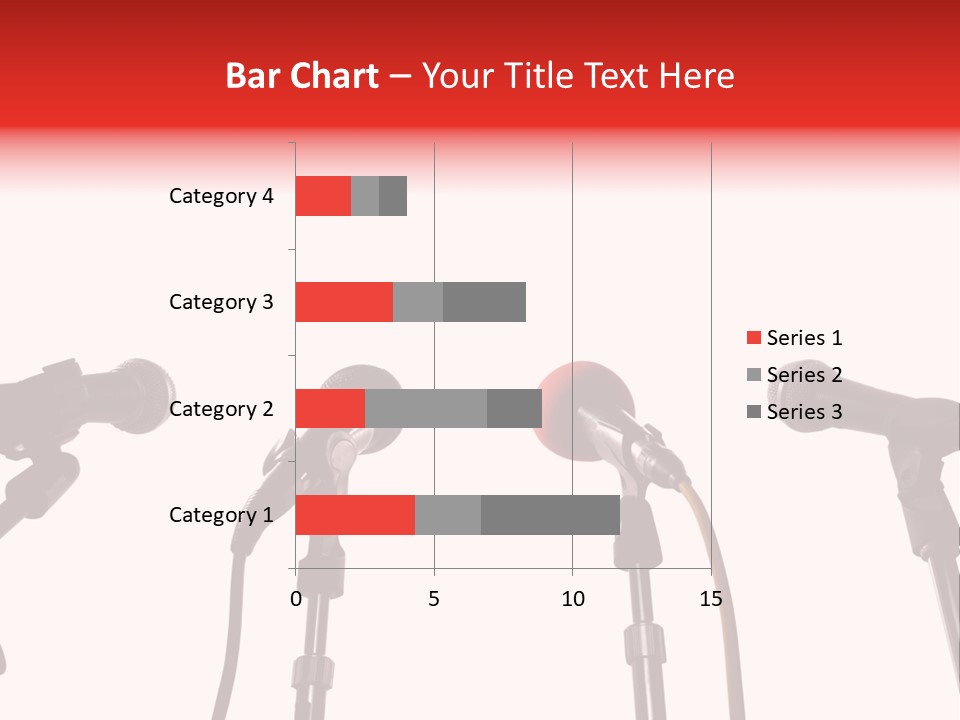 A Row Of Microphones With A Red Cord PowerPoint Template